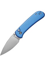 Civivi CIVIVI Knives Qubit Folding Knife 2.98" 14C28N Satin Drop Point Blade, Blue Aluminum Handles, Button Lock - C22030E-3
