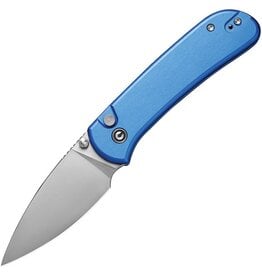 Civivi CIVIVI Knives Qubit Folding Knife 2.98" 14C28N Satin Drop Point Blade, Blue Aluminum Handles, Button Lock - C22030E-3