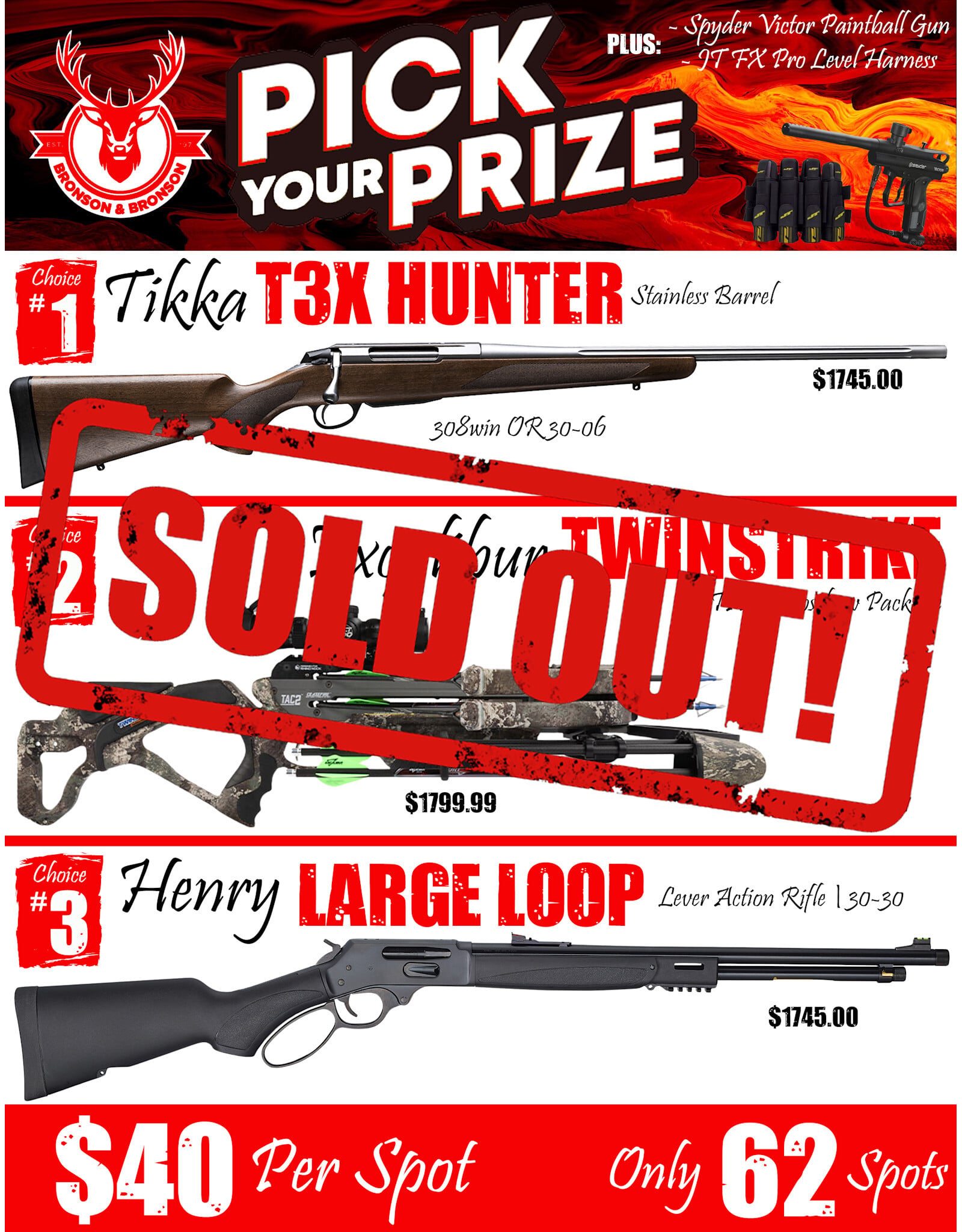 DRAW #1940 - Pick Your Prize - Tikka, Excalibur OR Henry!