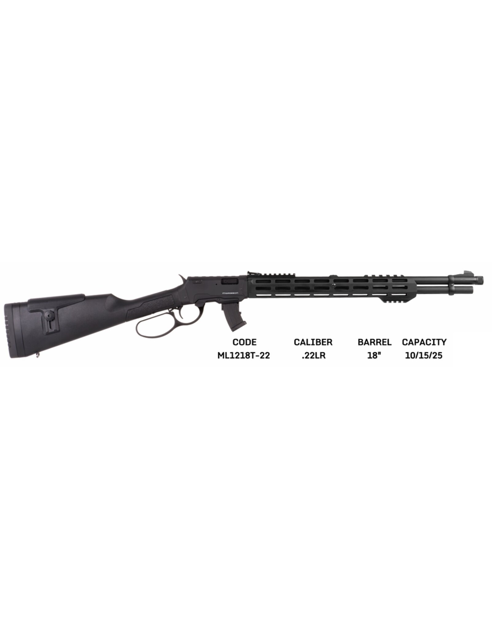 Morisson Morisson Lever 22LR 18" Black Tactical Forend