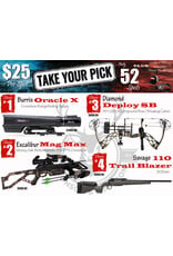 DRAW #1950 - Take Your Pick - Burris, Excalibur, Diamond OR Savage!
