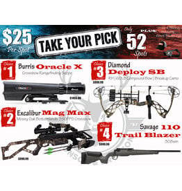 DRAW #1950 - Take Your Pick - Burris, Excalibur, Diamond OR Savage!