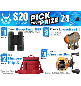 DRAW #1951 - Pick your Prize - Burris, Yeti, Vortex OR Lew's!