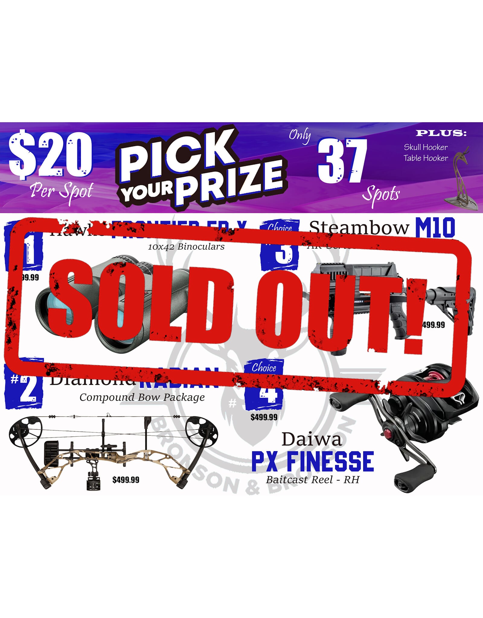 DRAW #1936 - Pick Your Prize - Hawke, Diamond, Steambow OR Daiwa!