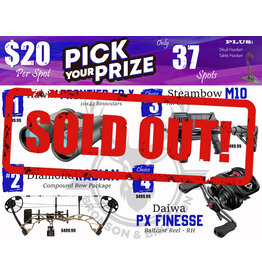 DRAW #1936 - Pick Your Prize - Hawke, Diamond, Steambow OR Daiwa!