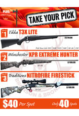 DRAW #1955 - Take Your Pick - Tikka, Winchester OR Traditions!
