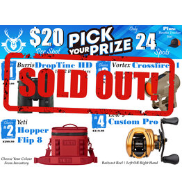 DRAW #1951 - Pick your Prize - Burris, Yeti, Vortex OR Lew's!