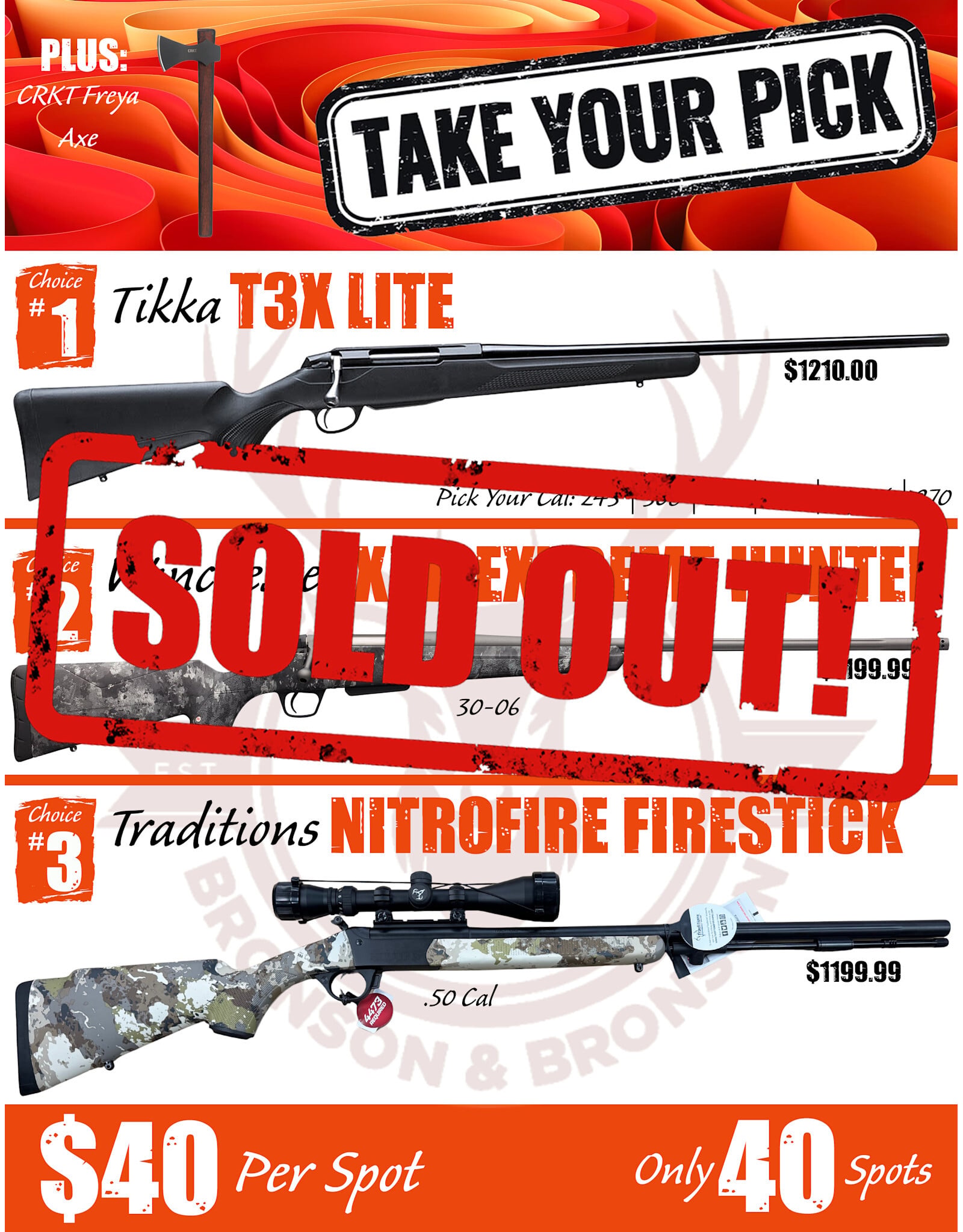 DRAW #1955 - Take Your Pick - Tikka, Winchester OR Traditions!