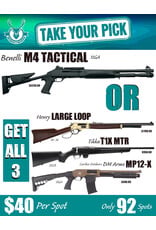 DRAW #1960 - Take Your Pick - Benelli OR Henry, Tikka + Cariboo!