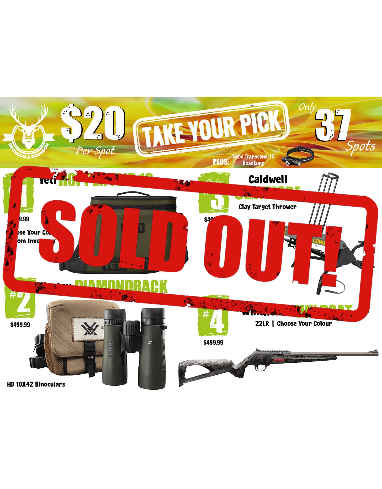 DRAW #1958 - Take Your Pick - Yeti, Vortex, Caldwell OR Winchester!