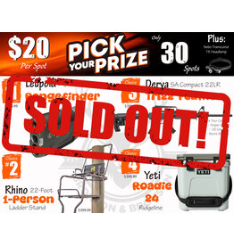 DRAW #1957 - Pick Your Prize - Leupold, Rhino, Derya OR Yeti!