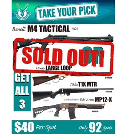 DRAW #1960 - Take Your Pick - Benelli OR Henry, Tikka + Cariboo!