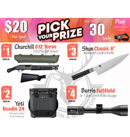DRAW #1966 - Pick Your Prize - Churchill, Yeti, Shun OR Burris!