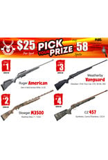 DRAW #1968 - Pick Your Prize - Ruger, Stoeger, Weatherby OR CZ!