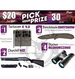 DRAW #1972 - Pick Your Prize - Tactacam, Churchill, Benchmade OR Steiner!