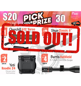 DRAW #1966 - Pick Your Prize - Churchill, Yeti, Shun OR Burris!