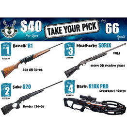 DRAW #1975 - Take Your Pick - Benelli, Sako, Weatherby OR Ravin!