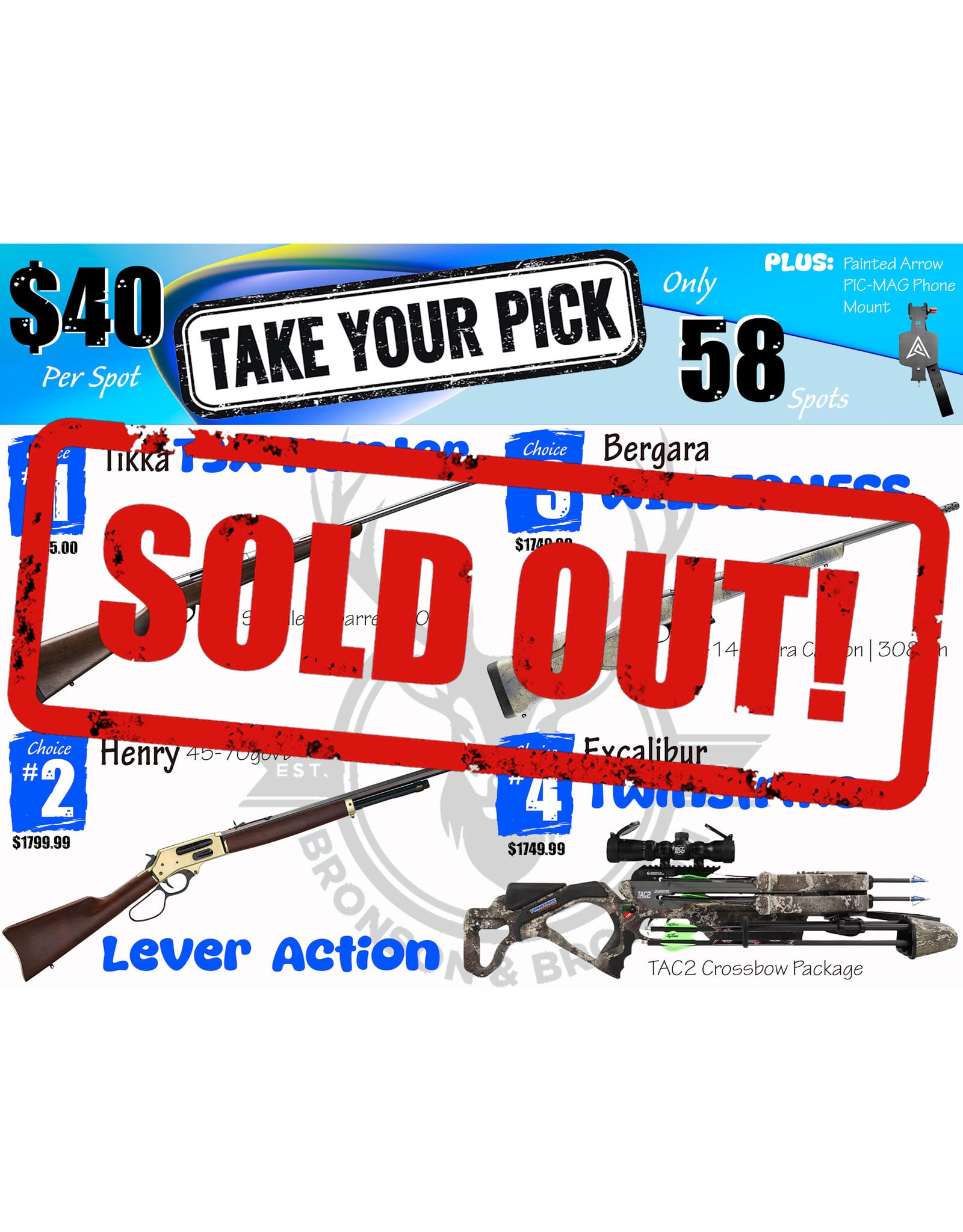 DRAW #1967 - Take Your Pick - Tikka, Henry, Bergara OR Excalibur!