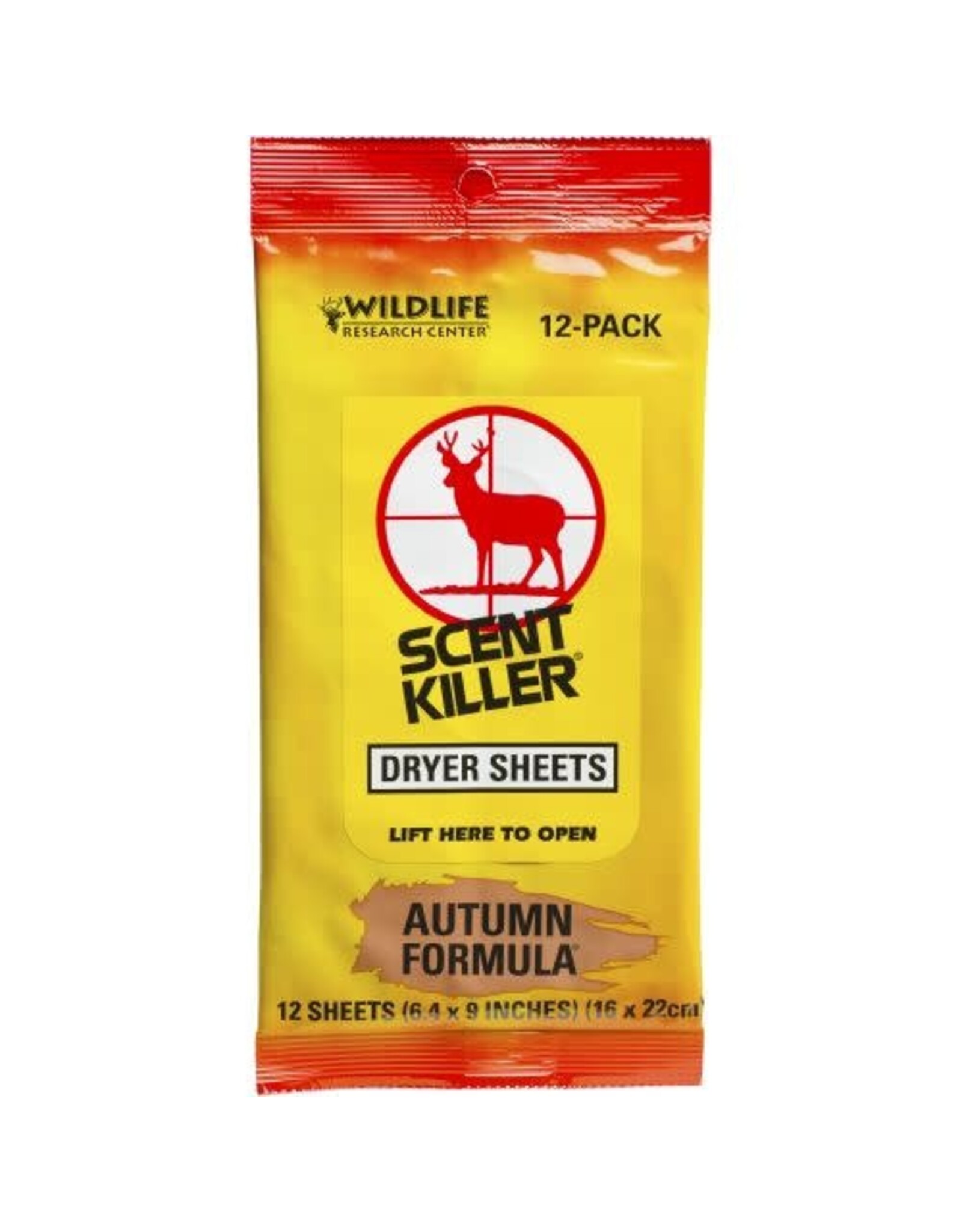 WILDLIFE RESEARCH CENTER INC Scent Killer Dryer Sheets 12-pack Autumn Formula