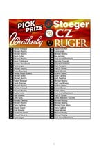 DRAW #1968 - Pick Your Prize - Ruger, Stoeger, Weatherby OR CZ!