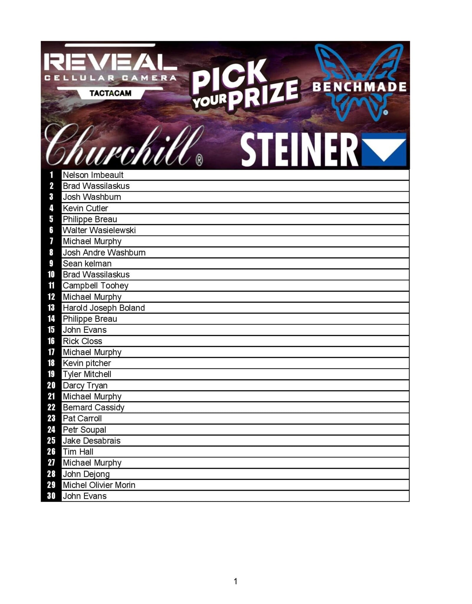 DRAW #1972 - Pick Your Prize - Tactacam, Churchill, Benchmade OR Steiner!