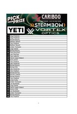 DRAW #1974 - Pick Your Prize - Yeti, Steambow, Vortex OR Cariboo!