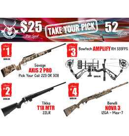 DRAW #1980 - Take Your Pick - Savage, Tikka, Bowtech OR Benelli!