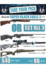 DRAW #1982 - Take Your Pick - Benelli OR Bergara, Traditions & Winchester!