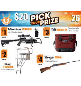 DRAW #1983 - Pick Your Prize - Steambow, Rhino, Yeti OR Stoeger!