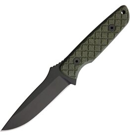 Spartan Blades Spartan Blades Professional Grade Alala Fixed Blade Knife 3.75" 1095 Black Powder Coated Blade, Green Micarta Handles, Black Injection Molded Sheath - SBSL004BKGR