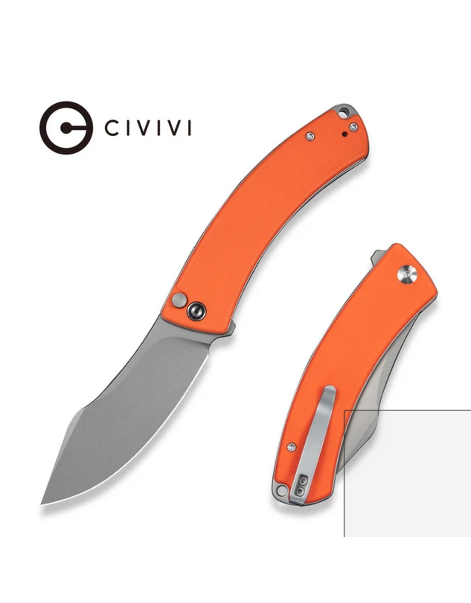Civivi CIVIVI Outlaw Muk Flipper & Button Lock Knife Orange