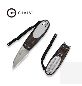 Civivi CIVIVI Purr Flipper & Slip Joint Knife Orange, Black & White G10 Handle