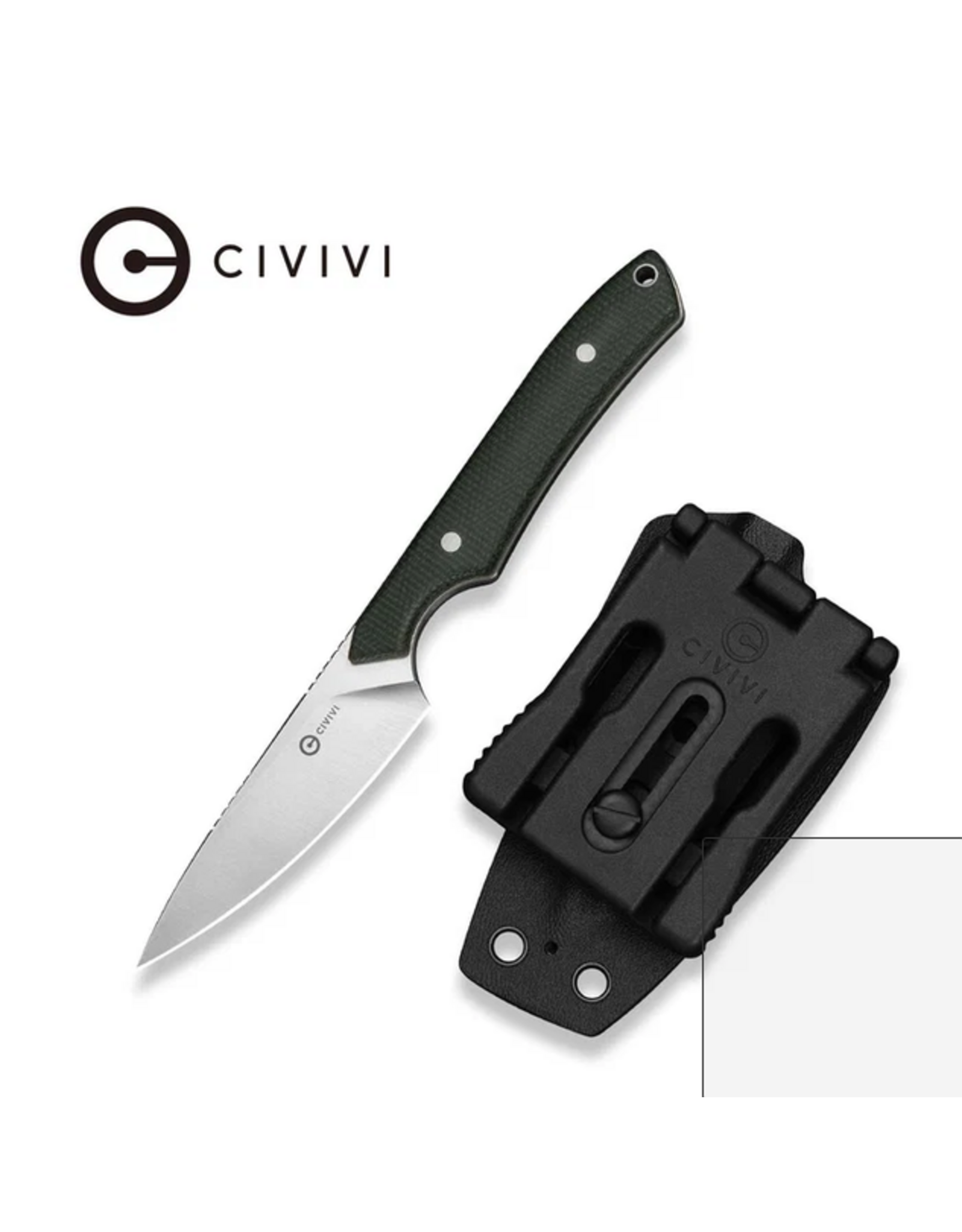 Civivi CIVIVI High Grass Field Knife Hunting Fixed Blade Knife Green Canvas Micarta Handle