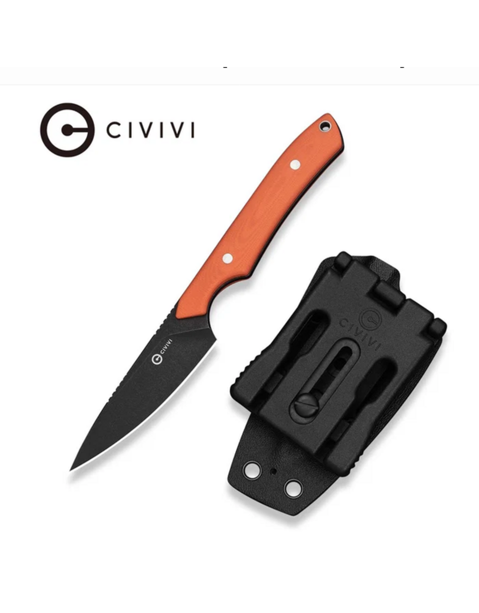 Civivi CIVIVI High Grass Field Knife Hunting Fixed Blade Knife Orange G10 Handle