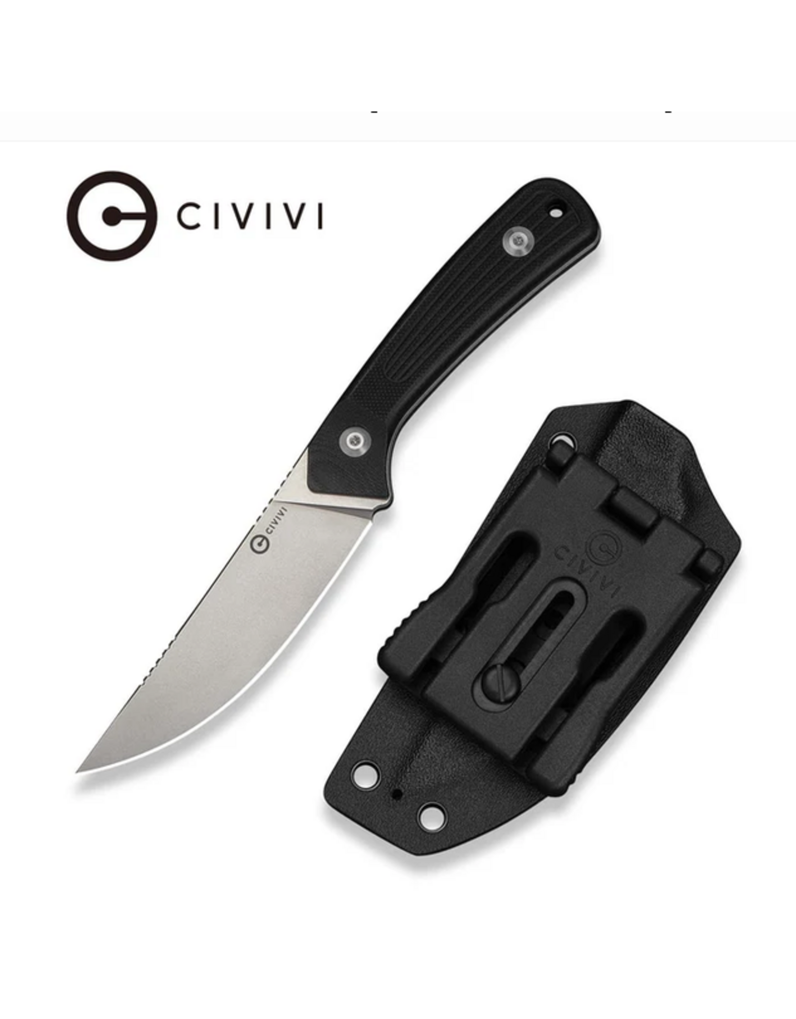 Civivi CIVIVI Carveth Hunting Fixed Blade Knife Black G10 Handle