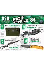 DRAW #1986 - Pick Your Prize - Yeti, Winchester, Killer Instinct OR Benchmade!
