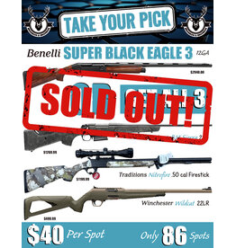 DRAW #1982 - Take Your Pick - Benelli OR Bergara, Traditions & Winchester!