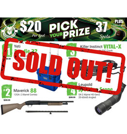 DRAW #1981 - Pick Your Prize - Yeti, Maverick, Killer Instinct OR Leupold!