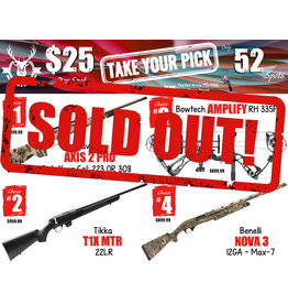 DRAW #1980 - Take Your Pick - Savage, Tikka, Bowtech OR Benelli!