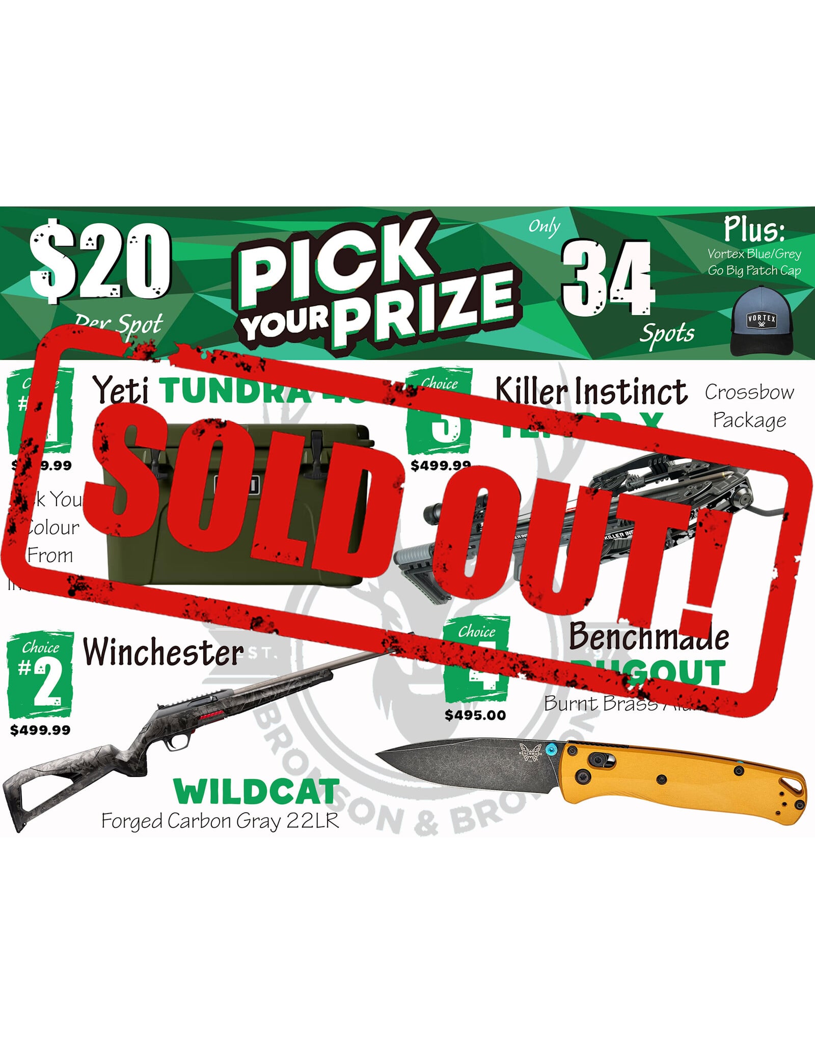 DRAW #1986 - Pick Your Prize - Yeti, Winchester, Killer Instinct OR Benchmade!
