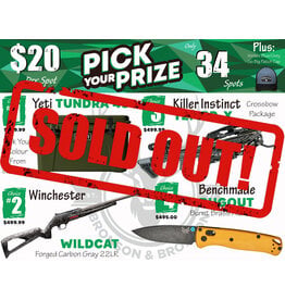 DRAW #1986 - Pick Your Prize - Yeti, Winchester, Killer Instinct OR Benchmade!