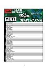 DRAW #1986 - Pick Your Prize - Yeti, Winchester, Killer Instinct OR Benchmade!