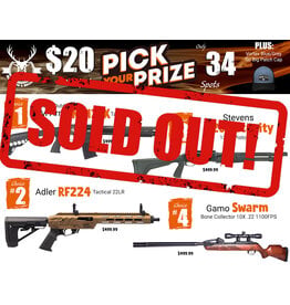 DRAW #1989 - Pick Your Prize - Cariboo, Adler, Stevens OR Gamo!