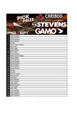DRAW #1989 - Pick Your Prize - Cariboo, Adler, Stevens OR Gamo!