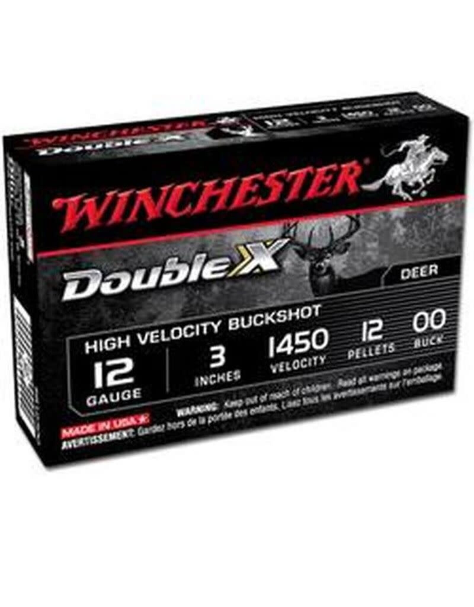 Winchester Winchester SB12300 Double X Shotgun Ammo 12 GA, 3 in, 00B, 12 Pellets