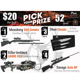 DRAW #1996 - Pick Your Prize - Mossberg, Killer Instinct, Shun OR Savage!