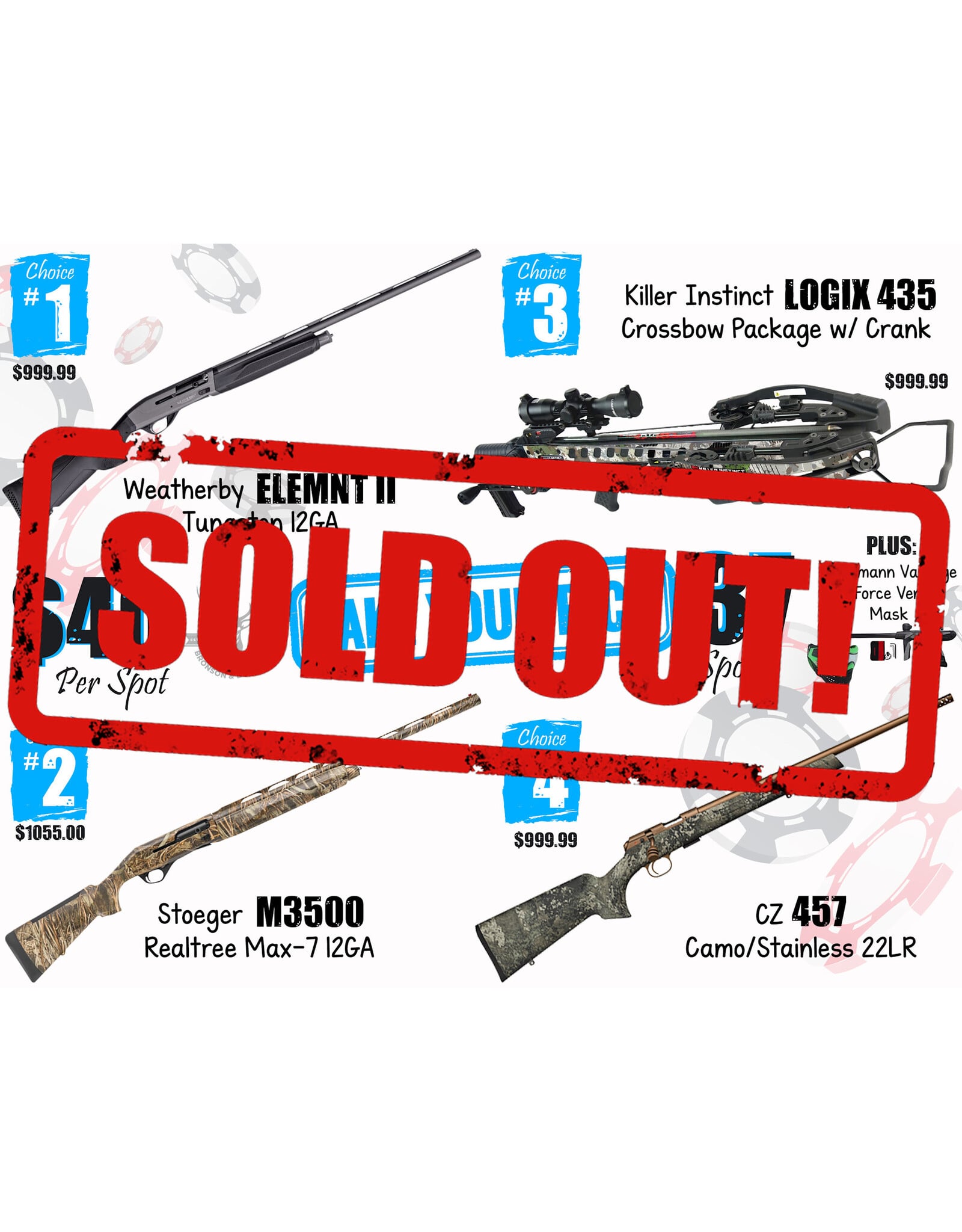 DRAW #1994 - Take Your Pick - Weatherby, Stoeger, Killer Instinct OR CZ!