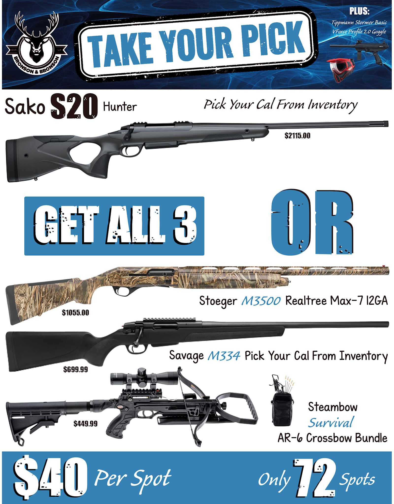 DRAW #1998 - Take Your Pick - Sako OR Take All 3!