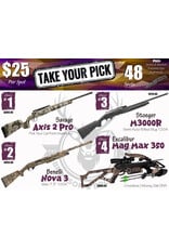 DRAW #2000 - Take Your Pick - Savage, Benelli, Stoeger OR Excalibur!