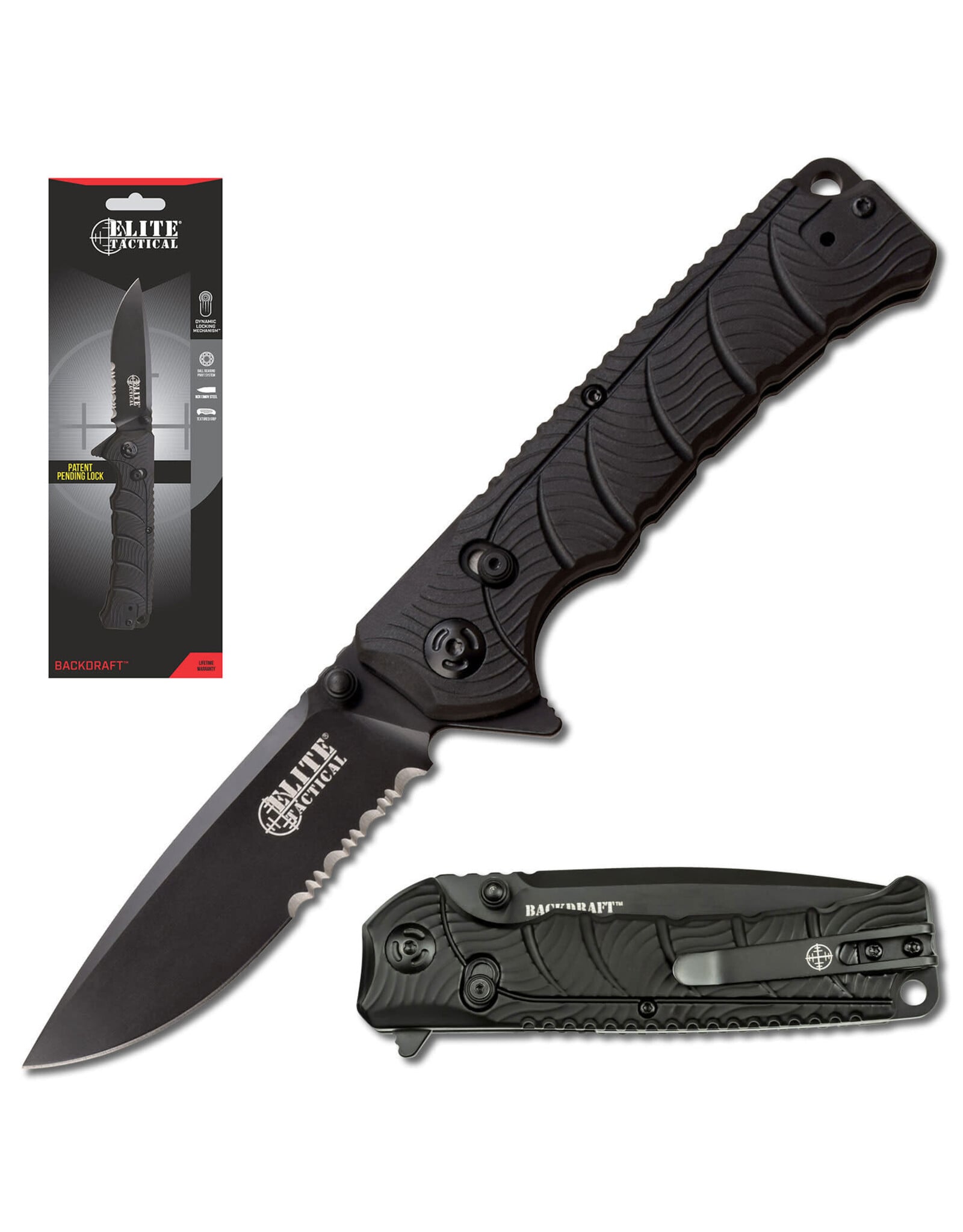 Elite Tactical - BACKDRAFT - Folding Knife w/D.L.M.